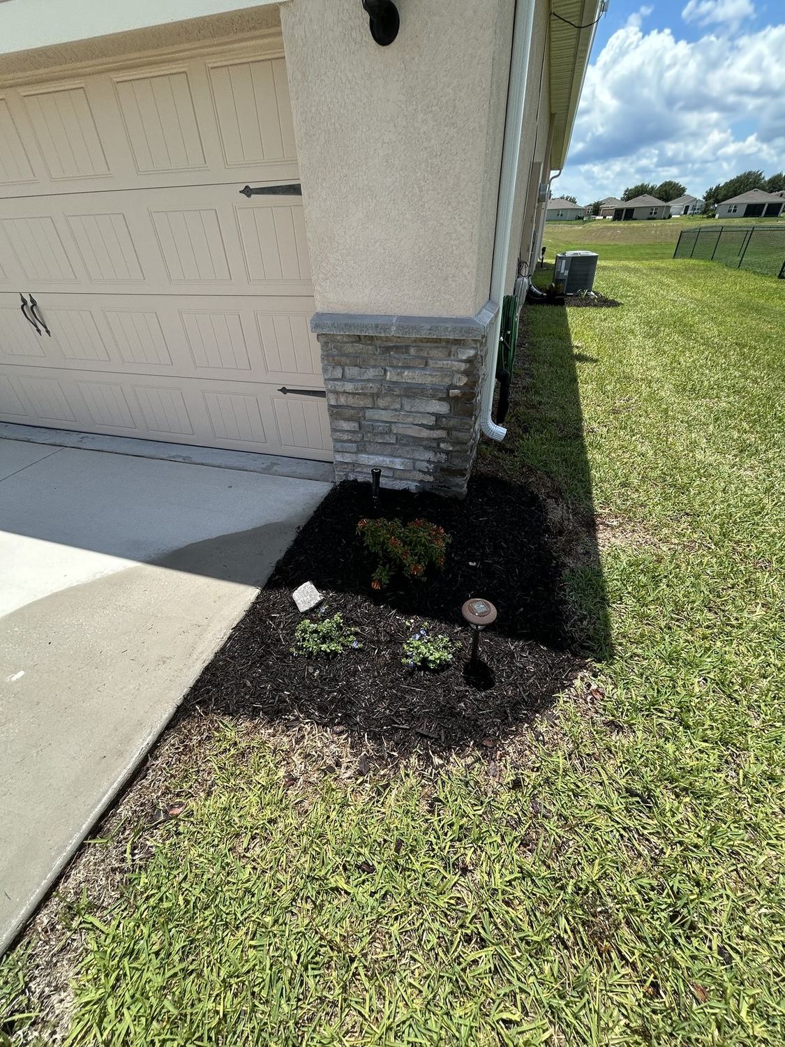 Fresh mulch with clean edging